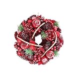 彩か SAIKA リース S 赤 レッド インテリア用 玄関飾り アップル CXO-223S Wreath-Apple & Roll vine S