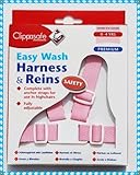 CLIPPASAFE PREMIUM EASY WASH PINK HARNESS & REINS by Clippasafe