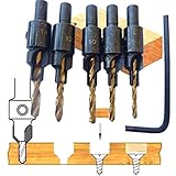 zmart 木工カウンターシンクドリル ビットセット ネジサイズ#6#8#10#12#14 パイロット穴