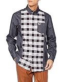 [フレッドペリー] 長袖シャツ TARTAN PANEL SHIRT M9510 メンズ BLACK UK L (日本サイズ2L相当)
