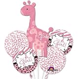 loonballoon Giraffe It 's A Girl Sweetサファリジャングルベビーシャワー( 5 ) Piece Mylarバルーンセット