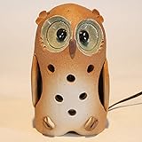 のっぽふくろう灯り信楽焼　陶器　置物　照明 灯り
