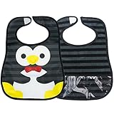 キッズ・ベビー ・赤ちゃん用品人気ランキング お食事エプロン お食事用スタイ よだれかけ 子供の食事ビブ 防水 安全 柔軟性 耐久性 簡易 可愛い （ブラック）