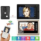IR-CUT HD 1000TVL有線カメラナイトビジョンと7インチ2モニター有線/無線Wifiビデオドアベルインターホンシステム
