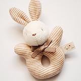 オーガニック　ラトル・ウサギ　育児工房　日本製　布おもちゃ