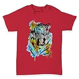 Twisted Envy Rainbow Tigerベビー幼児用面白いTシャツ US サイズ: S カラー: レッド