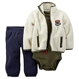 カーターズ Carter's ロンパース ボディスーツ カーディガン パンツ 3点セット 足つき マイクロフリース 男の子 秋冬 3-Piece Sherpa Cardigan Set 3M (55-