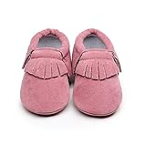 AngelaKerry 幼児の赤ちゃん 春秋タッセル ファーストシューズ ベビー靴 スクラブ シューズ 14CM(18-24月) ピンク [並行輸入品]