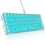 Snpurdiri 60%有線ゲーミングキーボード RGBバックライト超コンパクトミニキーボード 防水 小型 コンパクト 透明キーキャップ PC/Macゲーマー用 (ホワイト透明)