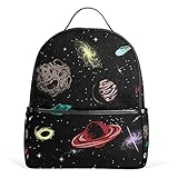 マキク（MAKIKU） リュック レディース おしゃれ 軽量 大容量 通学 通勤 旅行 宇宙柄 アニメ ブラック プレゼント対応
