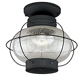 Vaxcel T0144 Chatham Outdoor Semi-Flush Mount, 13", Textured Black Finish [並行輸入品]