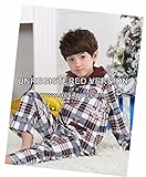 (チェリーレッド) CherryRed 子供 男の子 ファション パジャマ ルームウェア 部屋着 寝間着 上下2点セット 長袖 フリース 春秋向け リラックス 快適 気持ち良い チェック コットン 1