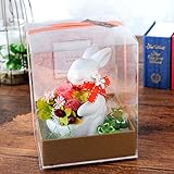 花由 陶器のアニマル＆プリザーブドフラワーのアレンジ クローバー畑のうさぎさん【誕生日プレゼント フラワーギフト】