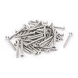 uxcell　フィリップス　セルフタッピングねじ　ステンレス鋼　3.9mm x 35mm　フラットヘッド　50個入り