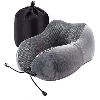 ネックピロー U型まくら 携帯枕 2色選べる 低反発 カバー洗える 頚椎肩こり改善 うつぶせ枕 抗菌 防臭 コンパクト首枕 オフィス 旅行 夜行バス 飛行機 夜勤 新幹線 収納ポーチ付き
