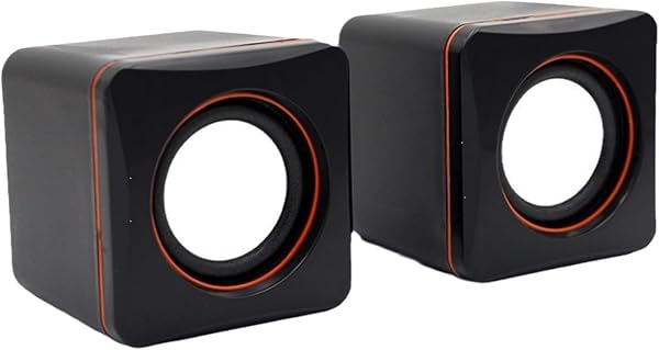PC ラップトップ モバイル デバイス用省スペース USB ステレオ スピーカー コード付き電源付きコンパクト マルチメディア サウンド ボックス ホーム オフィス用 コンピューター スピーカー - 1