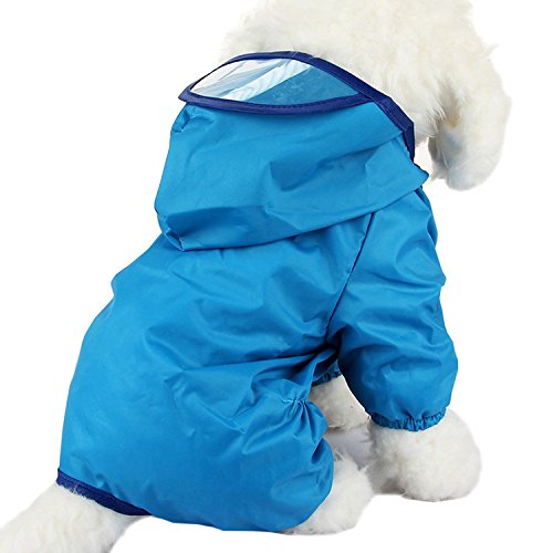 ligangam犬用レインコート ペット用 雨具 犬用ポンチョ 防水 通気 軽量 ドッグウェア 猫ワンちゃん カバー 帽子付き ボタン着脱便利 洗える防水 小型犬/中型犬/大型犬 雨の日 梅雨対策 アウトドアお散歩お出掛け 6サイズ ピンク/ブルー/オレンジ/レッド