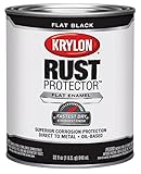krylon 69220 Rust Protector and Preventative Enamel with Primer Quarts, Flat Black [並行輸入品]