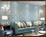 Ayzr 贅沢なヨーロッパの壁紙のダマスカス不織布壁紙、青