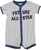 Carter's Baby Boys' 1-piece Appliqu? Snap-up Cotton Romper (Newborn, Blue Baseball) by Carter's