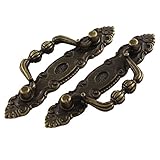 SODIAL(R) アンティークスタイルジュエリー引き出しプルハンドルノブブロンズトーン2個