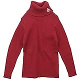 chocola(ショコラ) ワイドニットテレコタートルネック長袖Tシャツ 80cm /アカ NO.CH-1411-11136