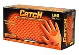 Adenna Catch 8 mil Nitrile Powder Free Gloves (Orange Large) Box of 100 [並行輸入品]