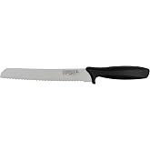Rockingham Forge Bread Knife 20cm - Lightweight Sharp Stainless Steel Kitchen Knife with Black Handle | Lightweight kitchen k
