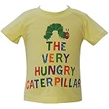 2018年 夏物 はらぺこあおむし 天竺 はらぺこ＆ロゴ柄 半袖Ｔシャツ THE WORLD OF ERIC CARLE イエロー◇90cm