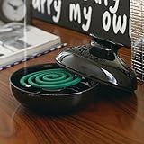 蚊取り線香 ホルダー 蚊取線香立て 蚊取り線香入れ 陶器 汚れが目立ちにくく 落ち着いた ブラ...