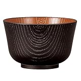ミタニ 山中漆器(Mitani) お椀 汁椀 味噌汁椀 約11cm ナチュール 電子レンジ 食洗機対応 百合型 檸杢目 ブラック ブラウン 日本製 M17388-8