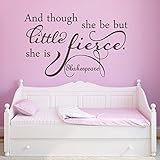 Nursery Girl Decal Baby Girl Quote Vinyl Inspirational Wall Sticker Home Art Decor - And Though She 