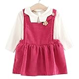 YY-Natuhi ベビー服 子供服 女の子 ワンピース ブラウン 二点セット サロペット キッズ スカート 新生児 ボディースーツ ベビー 長袖 赤ちゃん 入学式 出産祝い 七五三 綿 ドレス (9