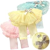 (ハニーブロッサム) HONEY BLOSSOM 可愛い ベビー ガールズ ボトムス 【 ふわふわ チュチュ スカッツ 】 薄手 柔らか 五分丈 スカート 付き レギンス パンツ 夏 女の子 服 m0