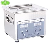 Hanchen PS-08A 1.3L 超音波洗浄器 小型卓上クリーナー デジタル制御 メガネ/時計/入れ歯 殺菌消毒 加熱型 業務用 家庭用 (110V)