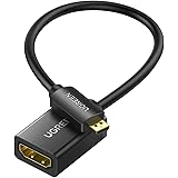 UGREEN Micro HDMI延長ケーブル Micro HDMI to HDMI変換アダプター 4K 3D HDMI Type D Gopro Hero 7 6 5 4, Asus Transformer T100, Lenovo Yogaなど対