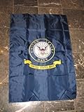 28X40 Embroidered Us Navy Emblem Seal Nylon Double Sided Garden Flag 28X40 [並行輸入品]