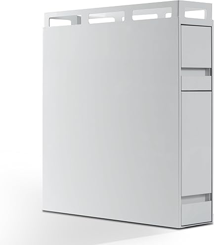 Amazon｜前が開く 隠せる 調味料ラック ホワイト 約W38×D16.3×H49.2cm