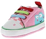 C-Princess ベビー靴 ズックシューズ 赤ちゃん 出産祝いプレゼント 滑め防ぐ靴 室内履き ルームシューズ ソフトソール カエル柄 (12CM, ピンク)