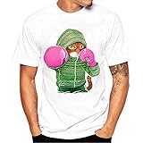 Tシャツ BOBOGOJP メンズ服 面白い 猫ちゃん柄 ホワイト tシャツ 春夏秋着服 おおきいサイズ にゃんこちゃん 快適 半袖 丸首 トップス 薄手 きれいめ ネコスレーブ ロンt 男性 プレゼ