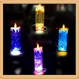 Zehui LED Glitter Flameless Candleライト、USB充電式Spinning Candle夜ランプの変更のパーティー装飾7色ちらつきLEDティーライト