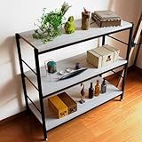 GP-PLANNING 3段ラック オープン シェルフ 幅90cm 白 アンティーク アイアン 木製 WE-900 カラー ／ ホワイト