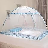 Meily ワンタッチ式蚊帳 ベビー蚊帳 ベビーベッド 床畳用 (ブルー（90*140*80cm）)