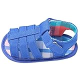 ボーイズサンダル　ベビーシューズ　男児　男の子赤ちゃんシンプル靴　軽量　マジックテープ付け　綿　結婚式　誕生日プレゼント　ブルー/青い　13cm　12-18ヶ月に対応 夏
