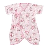 (チャックル) chuckle *スウィートガール*ローズ花柄コンビ肌着【1枚売り】 ピンク 50-60cm P6772-60-20