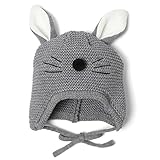 (エムエイチエー) M.H.A.style ベビーニット帽子 耳付きアニマル 秋冬 ニット帽 キャップ 帽子 21762 E.グレー