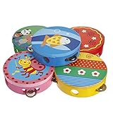 Cartoon Pattern kid Shaking Handbell Tambourine Rattles Wooden Drum by accessgood [並行輸入品]