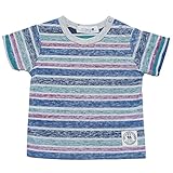 2017年 夏物 un-deco アンデコ 天竺 染み込み ボーダープリント 半袖Ｔシャツ パープル-ブルー◇95cm