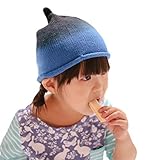 (スマイル ワキキ)Smile YKK ニット 帽 子供用 防寒帽 キッズ 帽子 ベビー ビーニー キャップ ワッチキャップ 赤ちゃん 毛糸 ブラック＋ブルー L