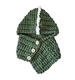 (ビグッド)Bigood 可愛い 子供 フード付きマフラー 恐竜 ニットキャップ 防寒 帽子 女の子 男の子 暖かい ニット帽 アウトドア 通学 通園（グリーン）